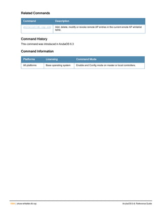 Aruba OS 6.4 Command Line Interface Reference Guide