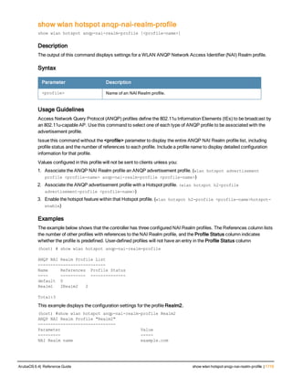 Aruba OS 6.4 Command Line Interface Reference Guide