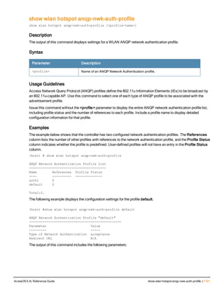 Aruba OS 6.4 Command Line Interface Reference Guide