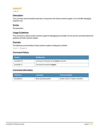 Aruba OS 6.4 Command Line Interface Reference Guide