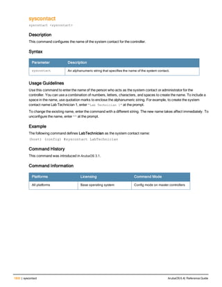 Aruba OS 6.4 Command Line Interface Reference Guide