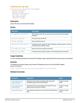 Aruba OS 6.4 Command Line Interface Reference Guide