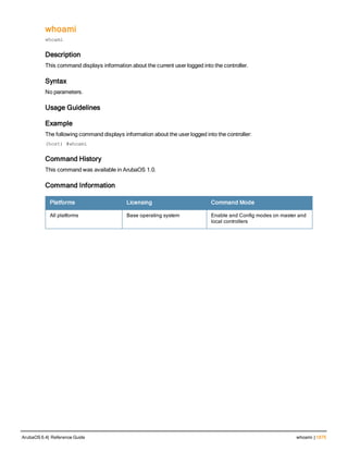 Aruba OS 6.4 Command Line Interface Reference Guide