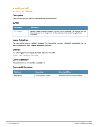 Aruba OS 6.4 Command Line Interface Reference Guide