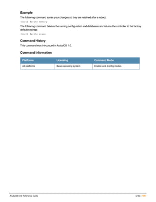 Aruba OS 6.4 Command Line Interface Reference Guide