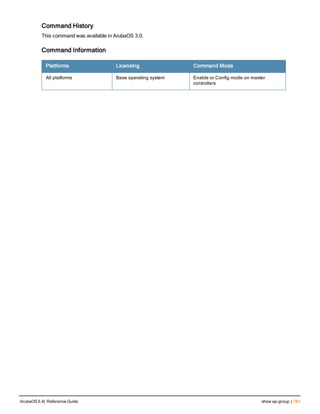 Aruba OS 6.4 Command Line Interface Reference Guide