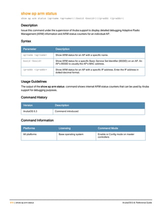 Aruba OS 6.4 Command Line Interface Reference Guide