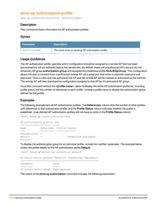 Aruba OS 6.4 Command Line Interface Reference Guide