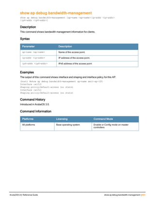 Aruba OS 6.4 Command Line Interface Reference Guide