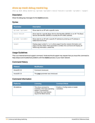 Aruba OS 6.4 Command Line Interface Reference Guide