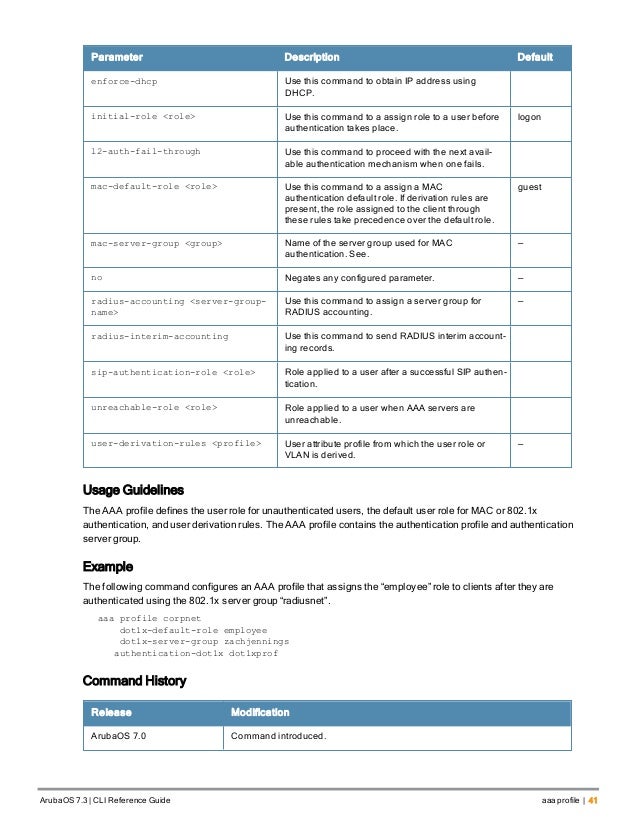 Aruba OS 7.3 Command Line Interface Reference Guide