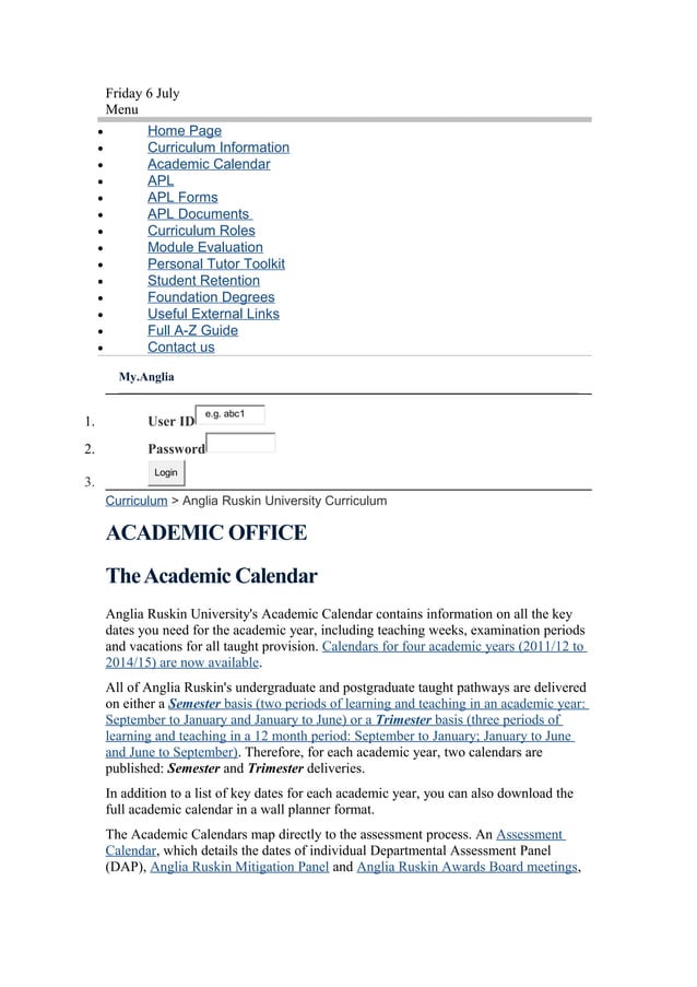 Aru calendar PDF
