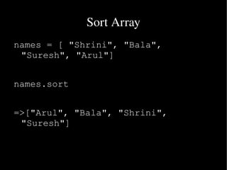 Arulalan  Ruby An Intro