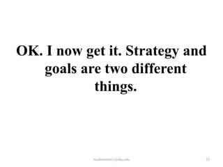 OK. I now get it. Strategy and
goals are two different
things.

mcdermottm1@nku.edu

33

 