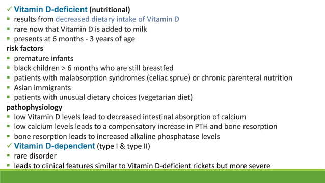 METABOLIC BONE DISEASES - Rickets, Scurvy, Osteomalacia. | PPTX | Bone ...