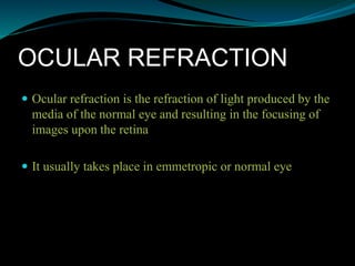 spectacle refraction versus ocular refraction | PPTX