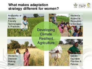 Potential of climate-smart agriculture in reducing women farmers' drudgery in high climatic risk areas
