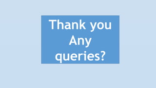 Thank you
Any
queries?
 