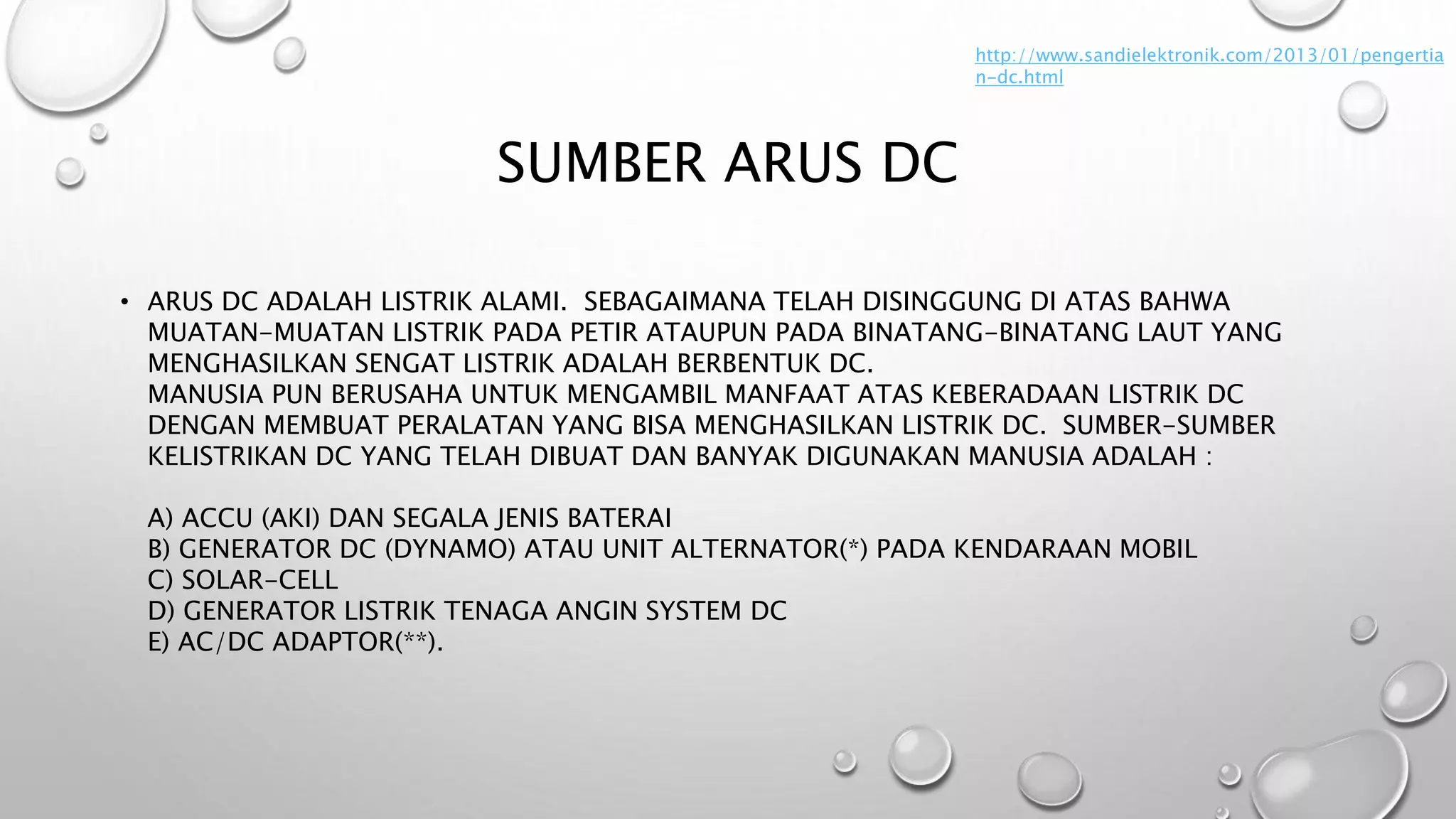 Arus dc untuk gadget | PPTX
