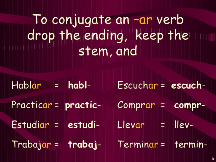 ar verb ar verb