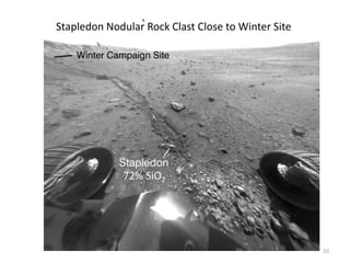 Stapledon Nodular Rock Clast Close to Winter Site




             72% SiO2




                                                    10
 