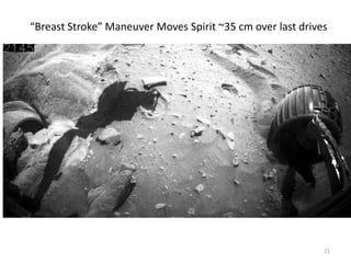 “Breast Stroke” Maneuver Moves Spirit ~35 cm over last drives




                                                            21
 