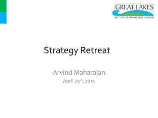 Strategy Retreat
Arvind Maharajan
April 29th
, 2014
 