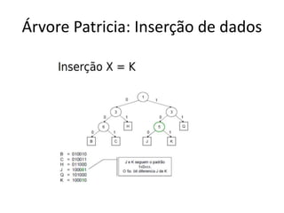 Árvore Patricia: Inserção de dados
 
