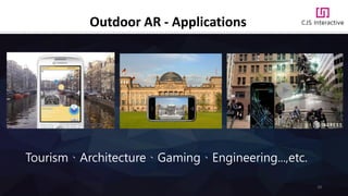 19
Outdoor AR - Applications
Tourism、Architecture、Gaming、Engineering...,etc.
 