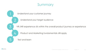 Confidential and copyright of Somo Custom Ltd. October 16 36
Summary
Understand your target audience
VR /AR experience sits within the overall product journey or experience
Understand your customer journey
Product and Marketing fundamentals still apply
Test and learn
 