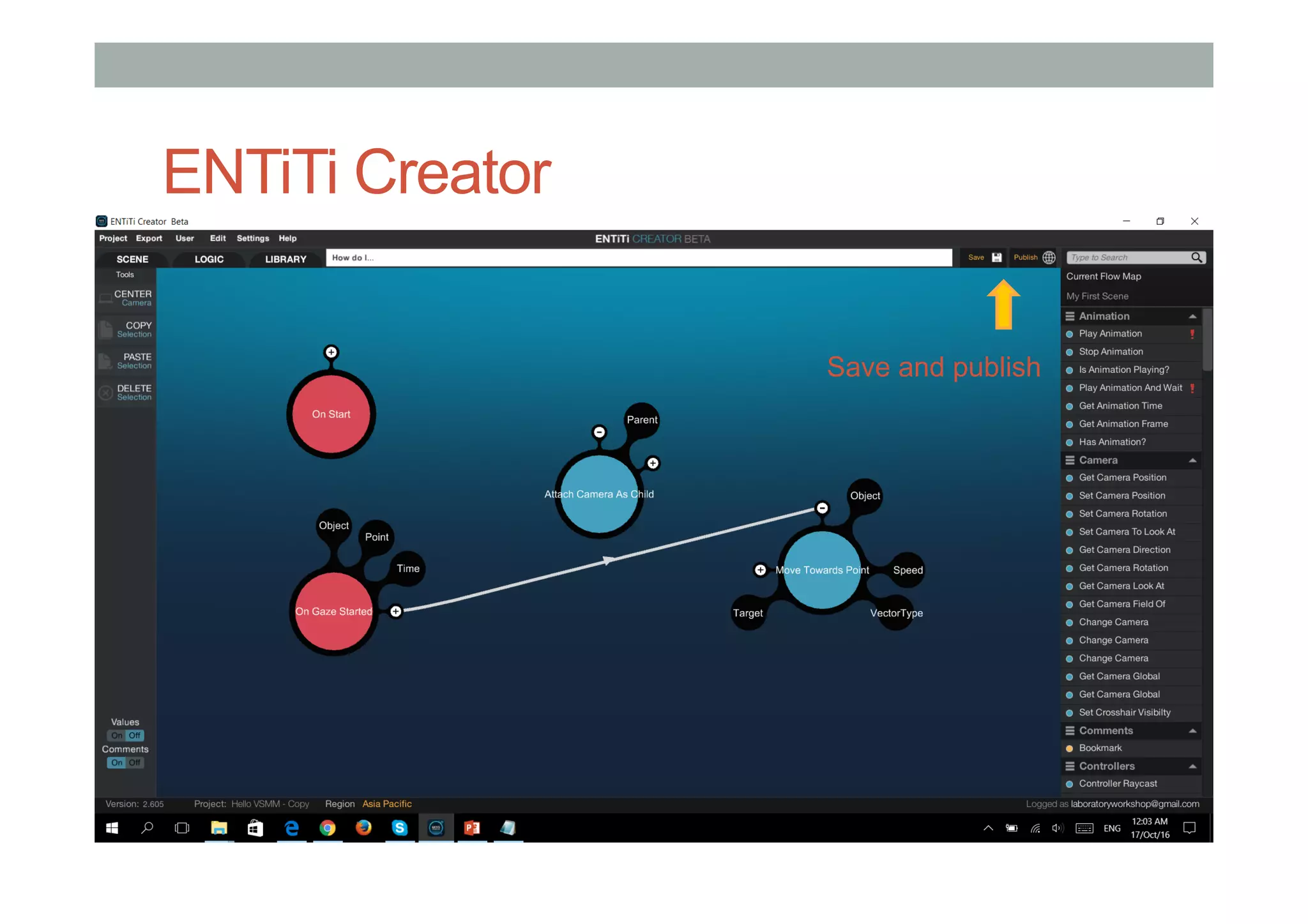 ENTiTi Creator
Save and publish
 