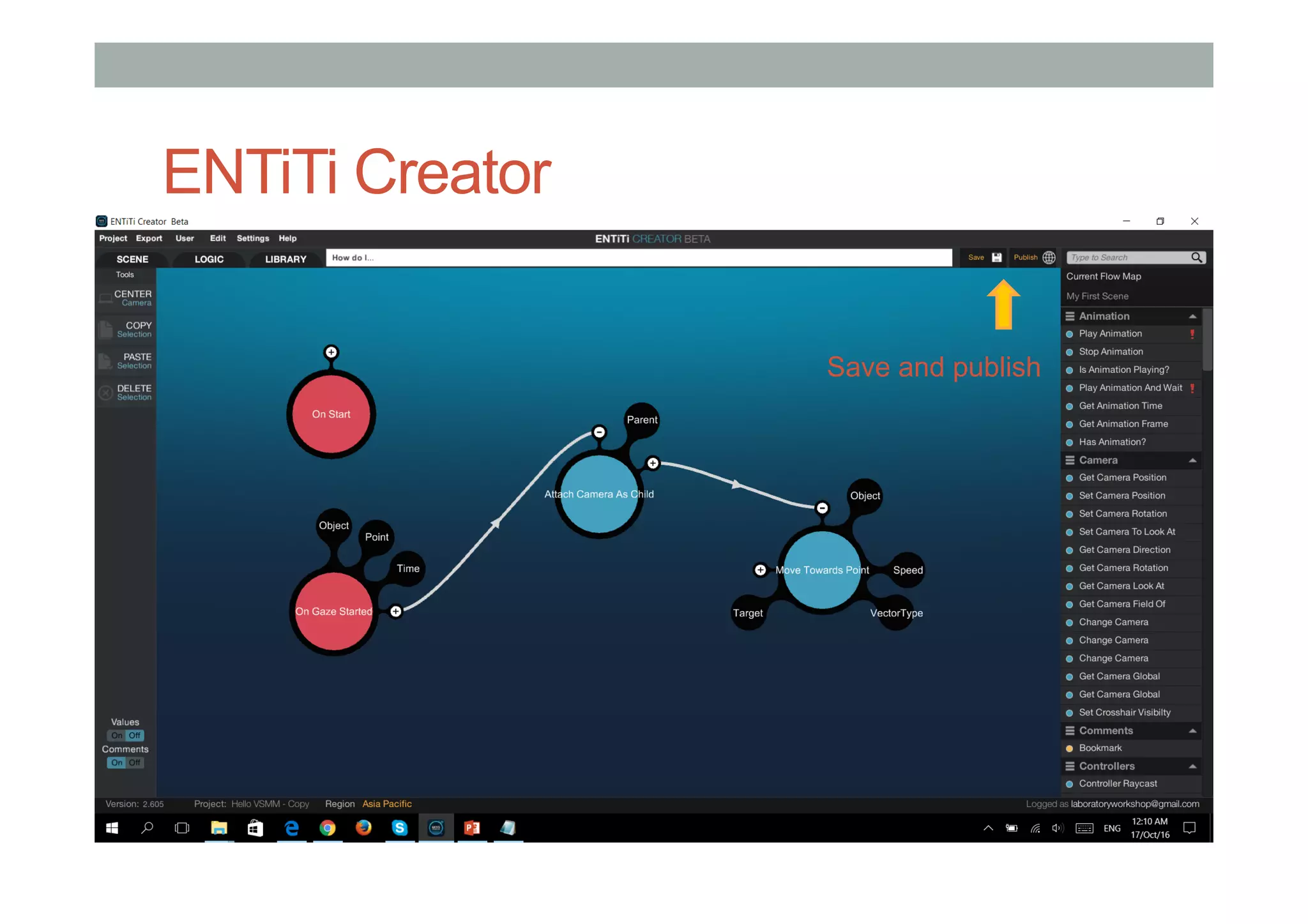 ENTiTi Creator
Save and publish
 