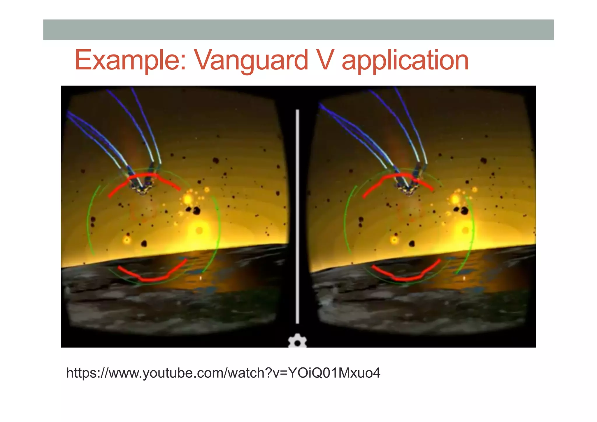 Example: Vanguard V application
https://www.youtube.com/watch?v=YOiQ01Mxuo4
 