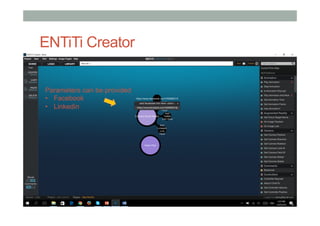 ENTiTi Creator
Parameters can be provided
•  Facebook
•  Linkedin
 