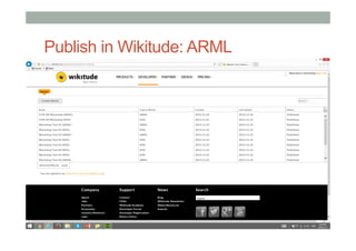 Publish in Wikitude: ARML
• KML
• [put stuff here]
• ARML
• [put stuff here]
 