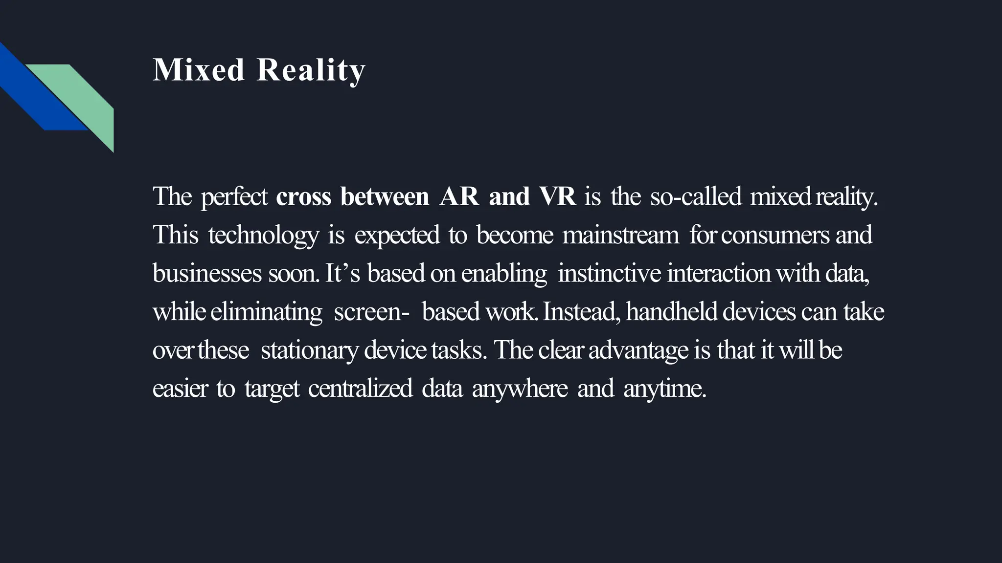 augmented and virtual reality basd on extented reality PPT