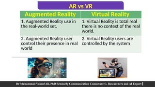 Augmented Reality vs Virtual Reality | AR vs VR | PPTX
