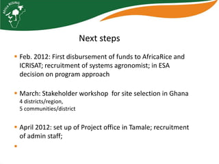 Africa RISING West Africa: Year 1 overview 