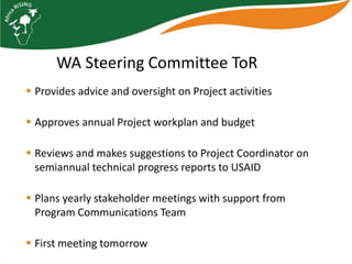 Africa RISING update on Ghana in 2012 and plans for 2013