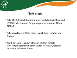 Africa RISING update on Ghana in 2012 and plans for 2013