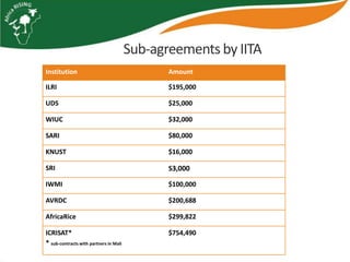 Africa RISING update on Ghana in 2012 and plans for 2013