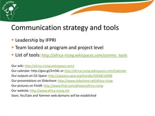 Africa RISING update on Ghana in 2012 and plans for 2013