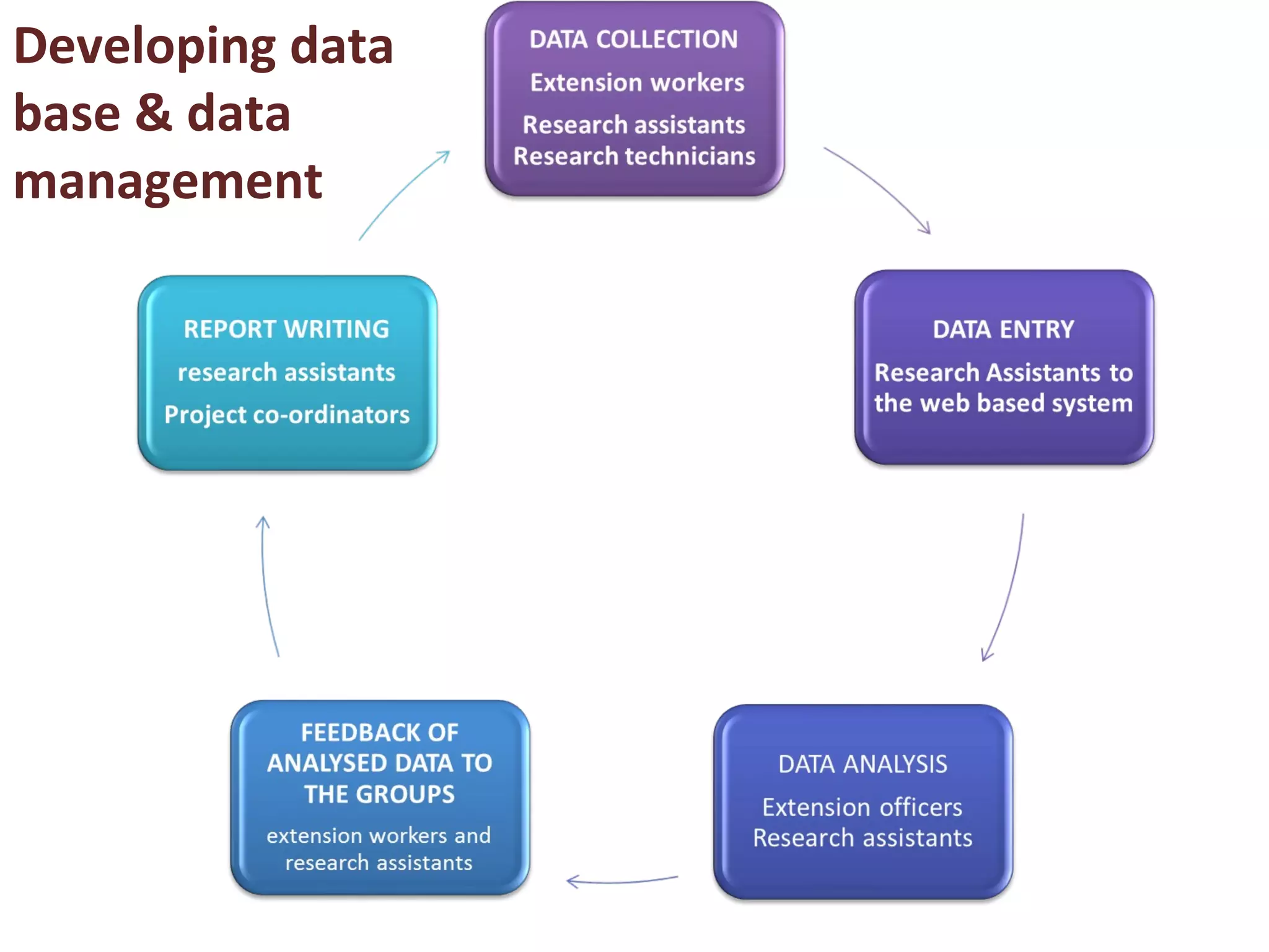 Developing data
base & data
management
 