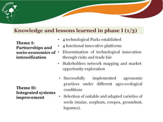 From hundreds to thousands of farmers for a sustainable intensification of key farming systems in southern Mali: Phase 2—Africa RISING Scaling Program