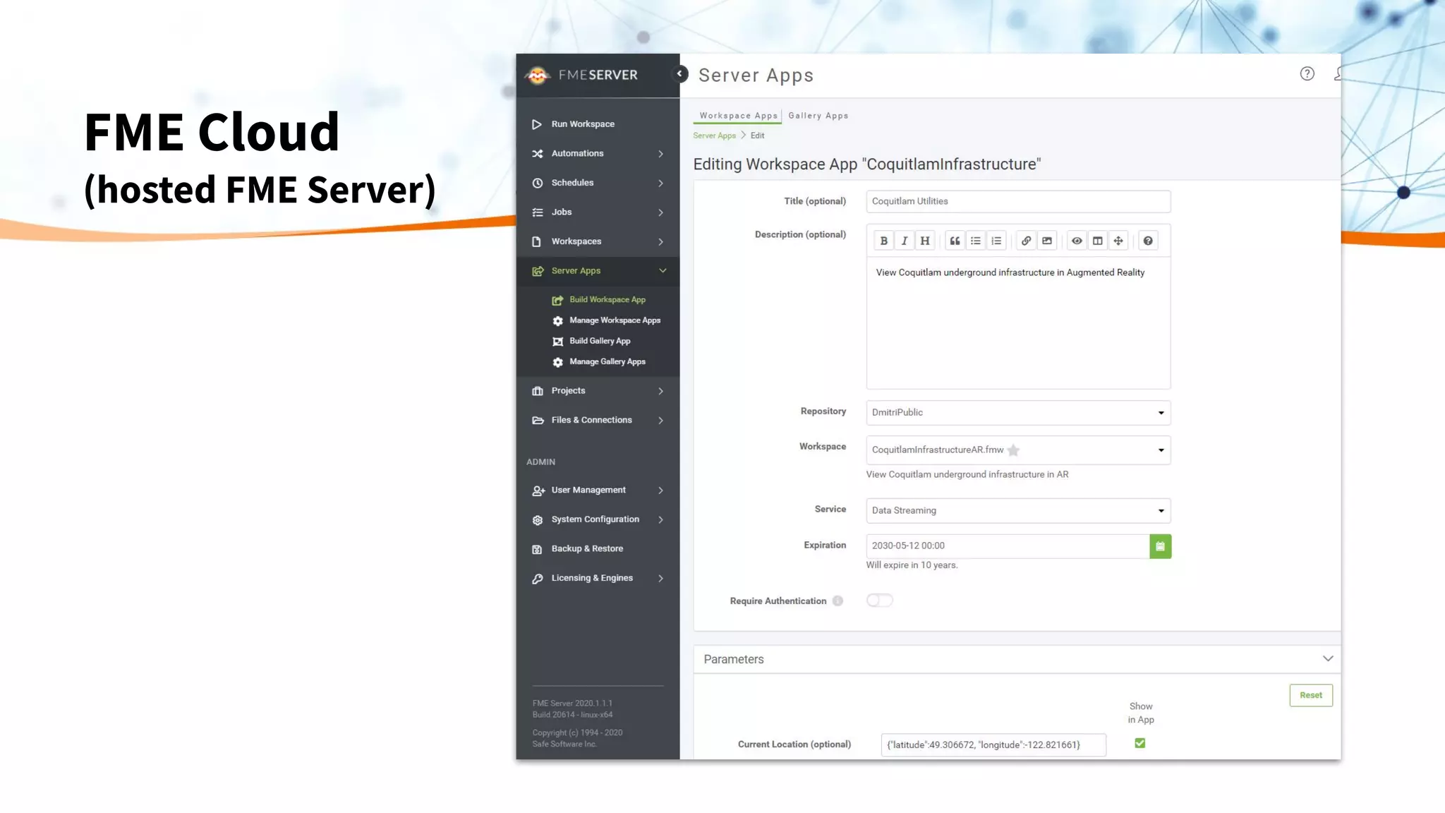 FME Cloud
(hosted FME Server)
 