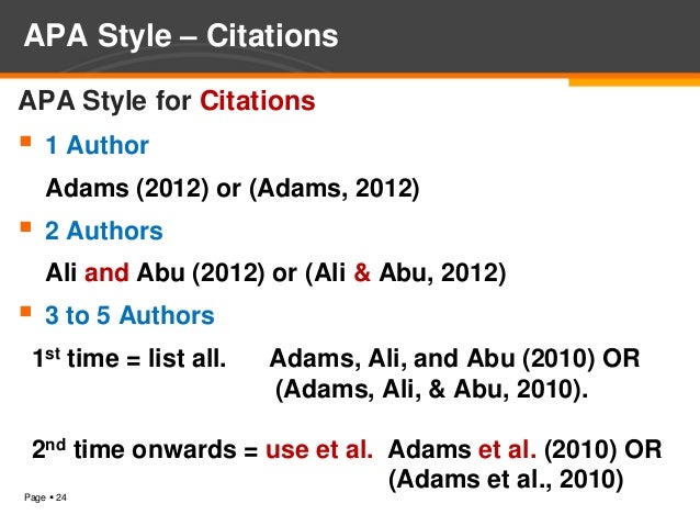 Sources page apa format