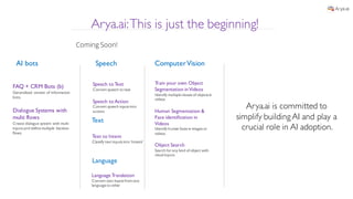 Arya.ai artificial intelligence platform vinay kumar | PDF