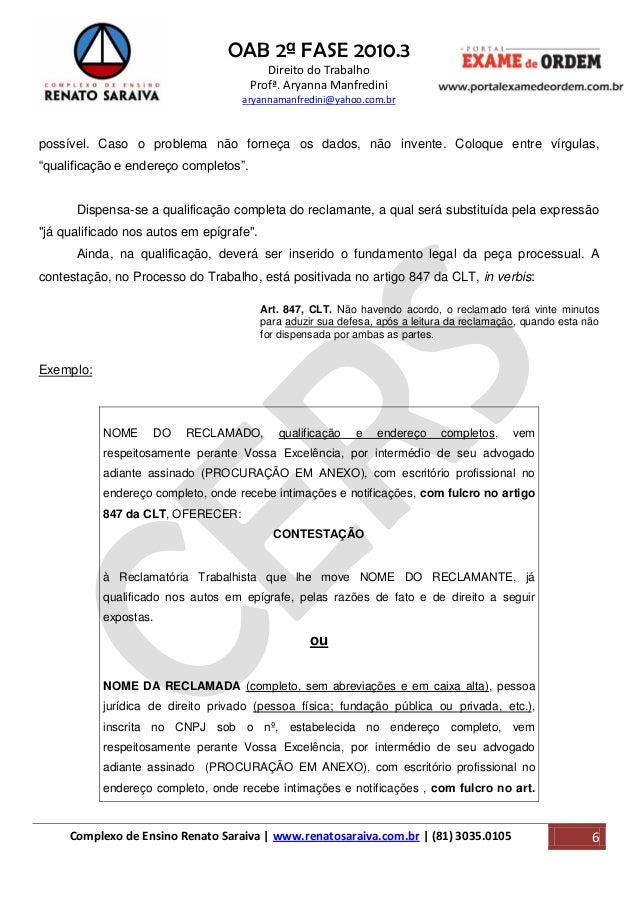 Artigo 847 clt