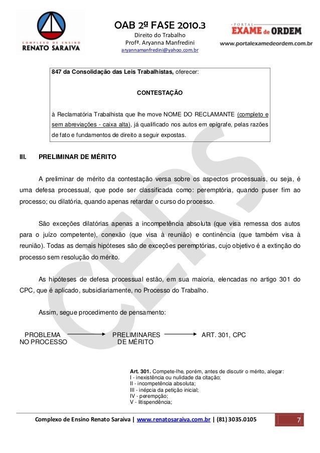 Artigo 847 clt