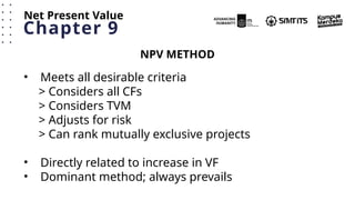 Fundamental of Corporate Finance : NPV and Other Criteria | PPTX